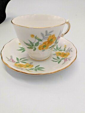 Vintage Royal Vale England Bone China Cup & Saucer Floral Pattern